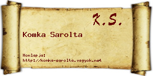 Komka Sarolta névjegykártya